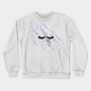 Grey marble rose gold lashes Crewneck Sweatshirt